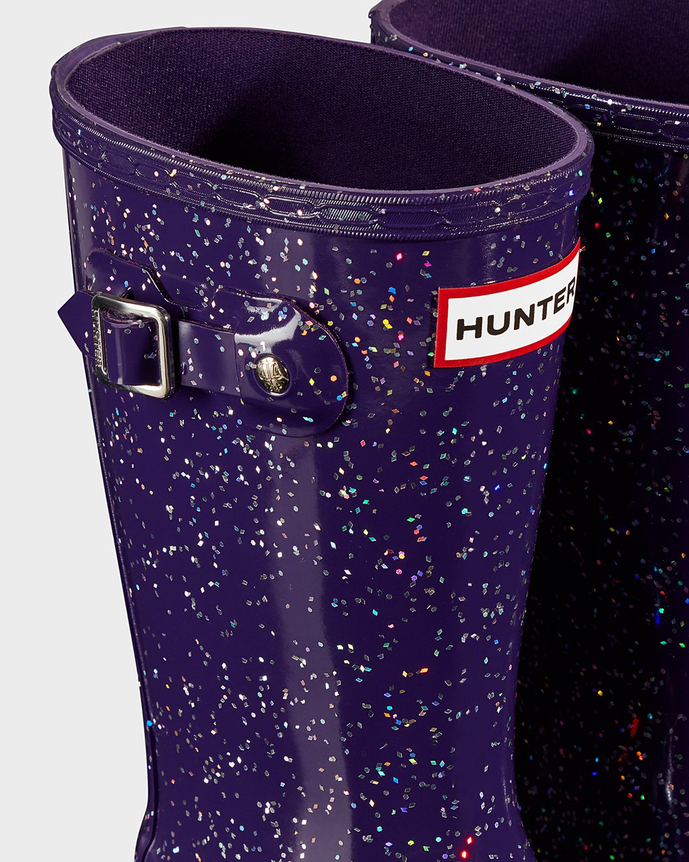 Kids Hunter Original Big Giant Glitter | Rain Boots Blue Purple | NZ-62897-TAPS